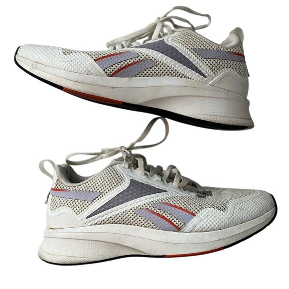 Reebok Fusium Run Lite Sneakers Womens Size 8 White Purple Red Shoe EH0395 Walk - Picture 1 of 7